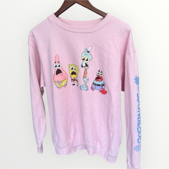 SpongeBob Squarepants Tops - Nickelodeon SpongeBob Squarepants and Friends Pullover Sweatshirt Pink Size S